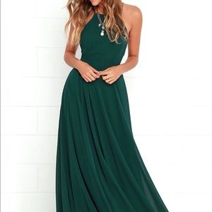 Lulu’s mythical kind of love dark green maxi dress
